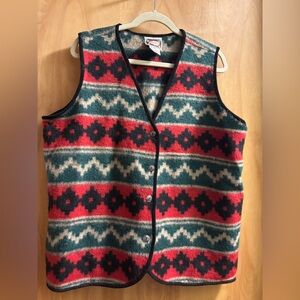 Erika Vintage Wool South Western Print Vest Size medium